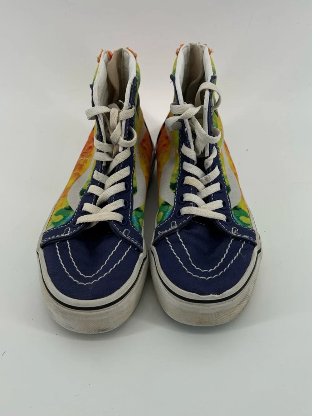 Vans Crayola Navy High-Top Sneakers with Rainbow Tie-Dye Panels